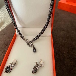 Mandarin black pearls by Honora